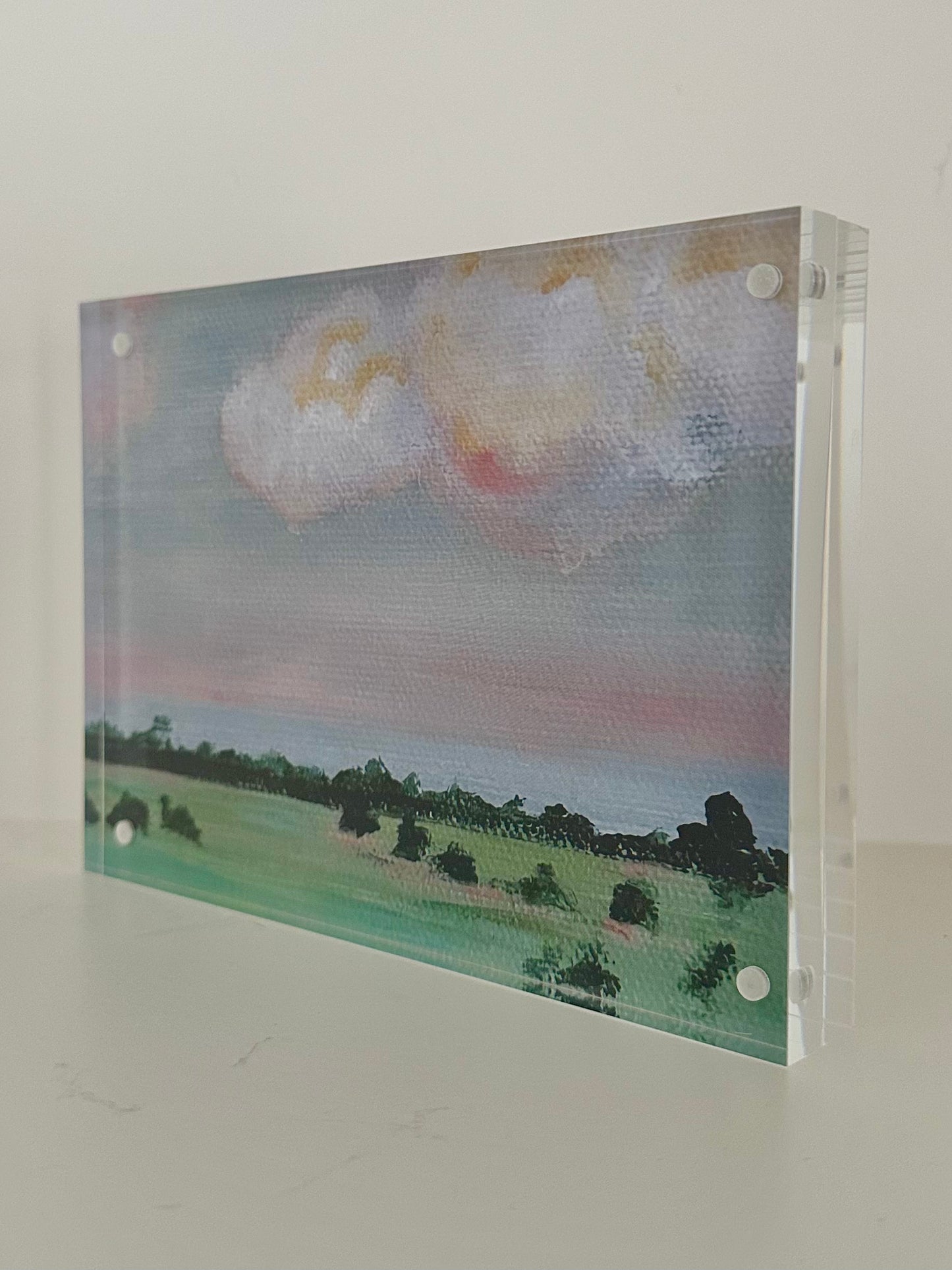 “Dinner in the Hayfield” Acrylic Block 5x7