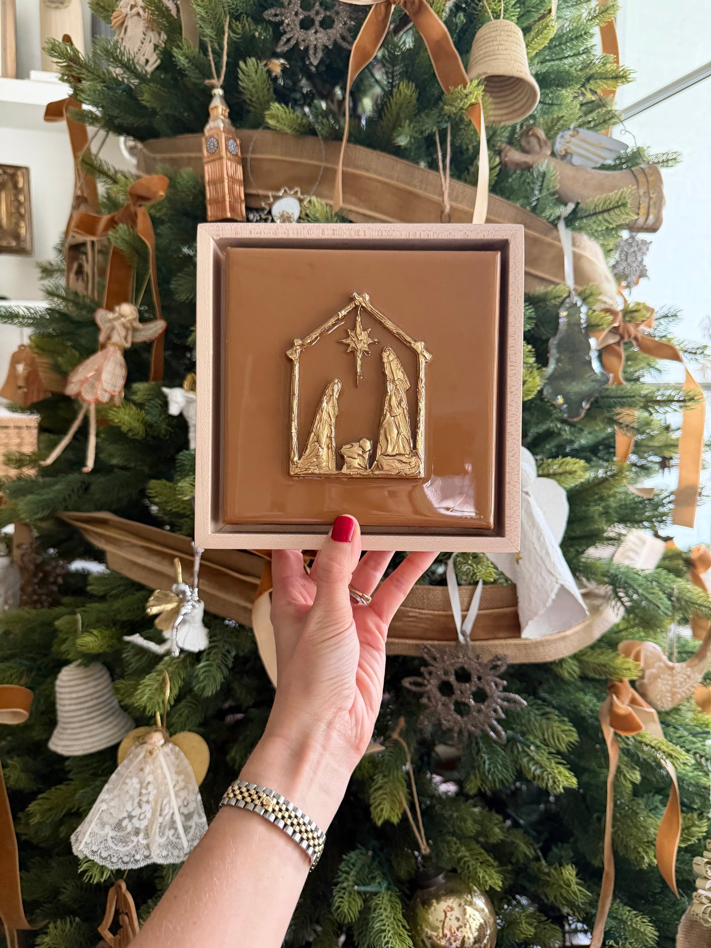Textured Nativity 6x6 (framed)
