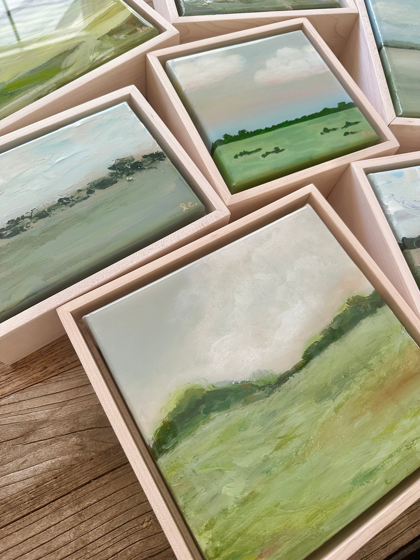 “Dinner in the Hayfield” 8x8 (Framed)