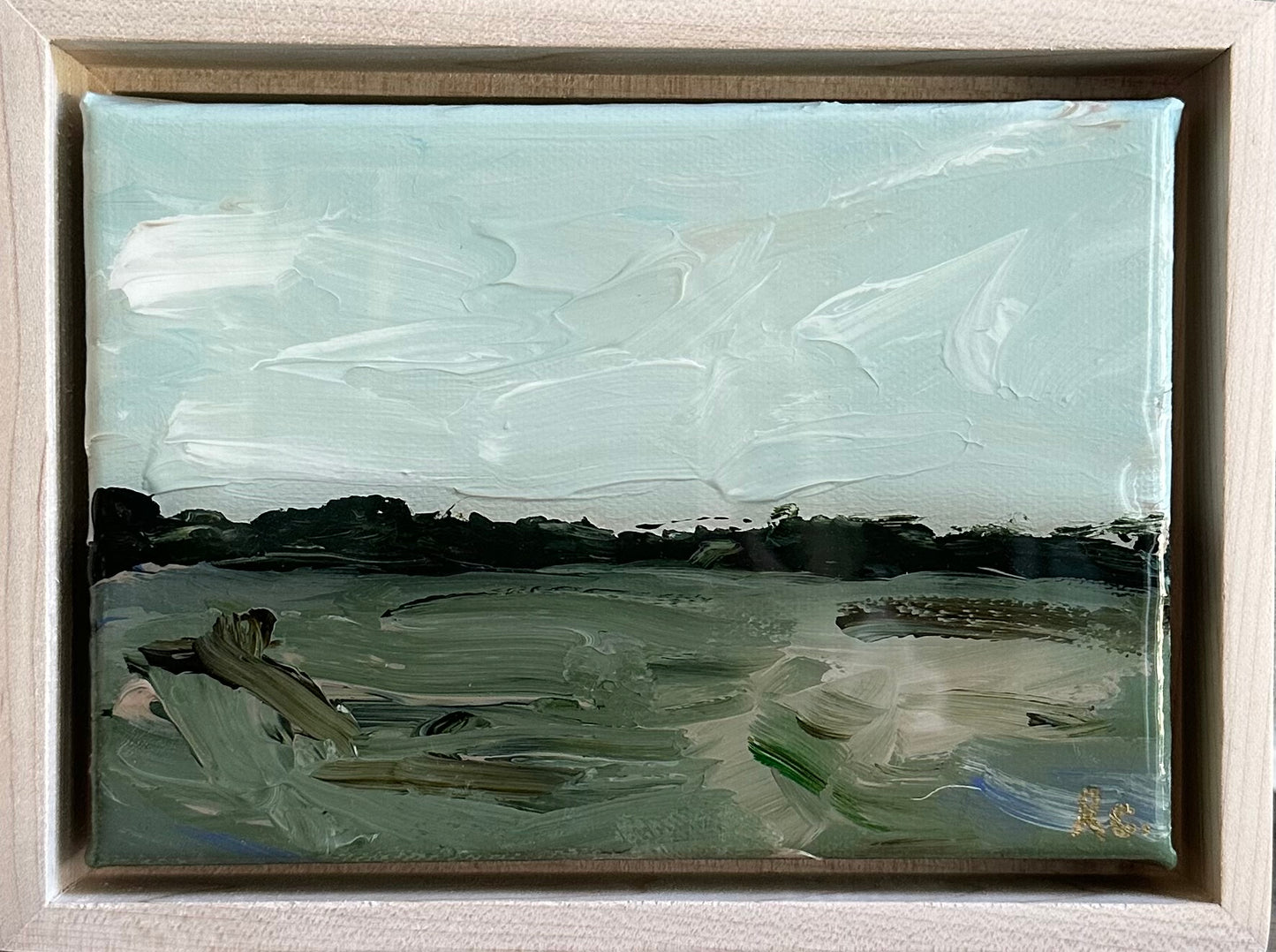 “Dinner in the Hayfield” 5x7 (Framed)