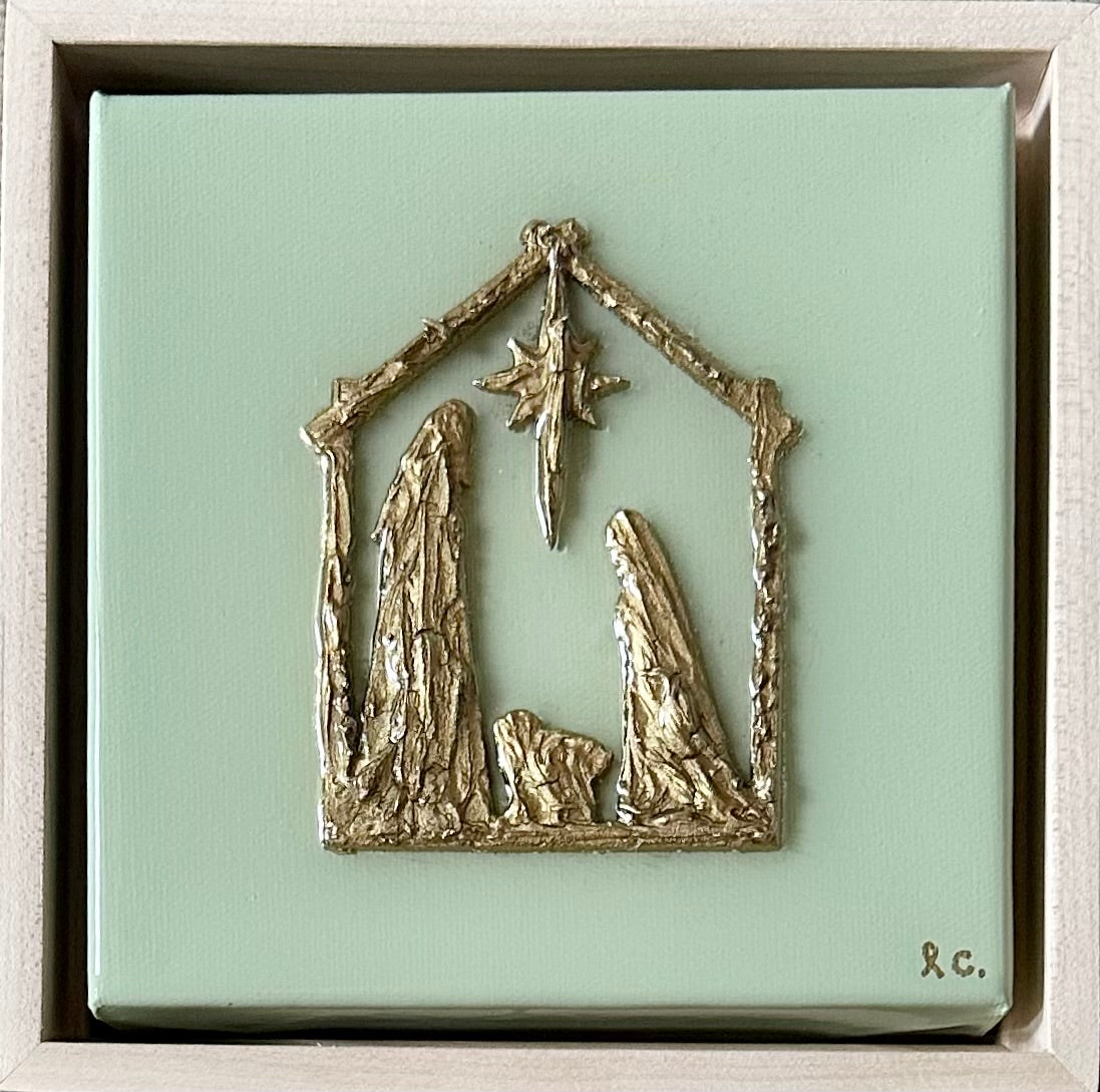 Textured Nativity 6x6 (framed)