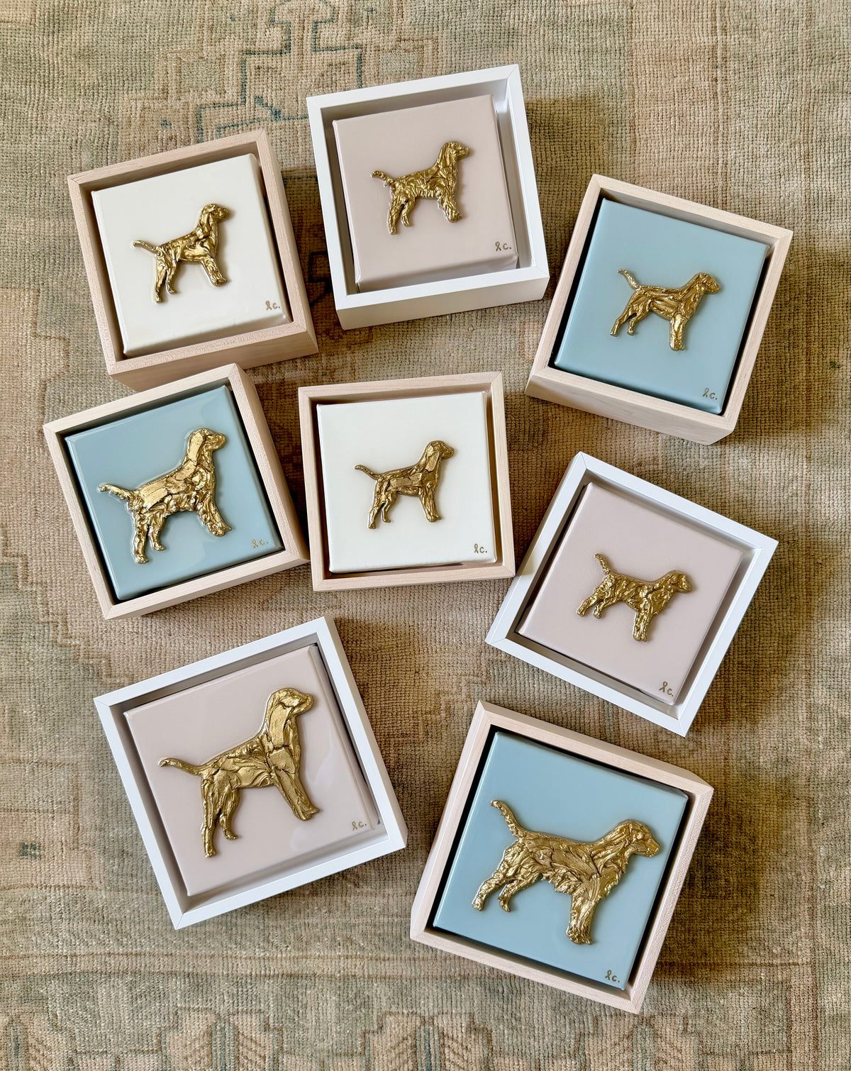 Textured Dog 5x5 (framed)