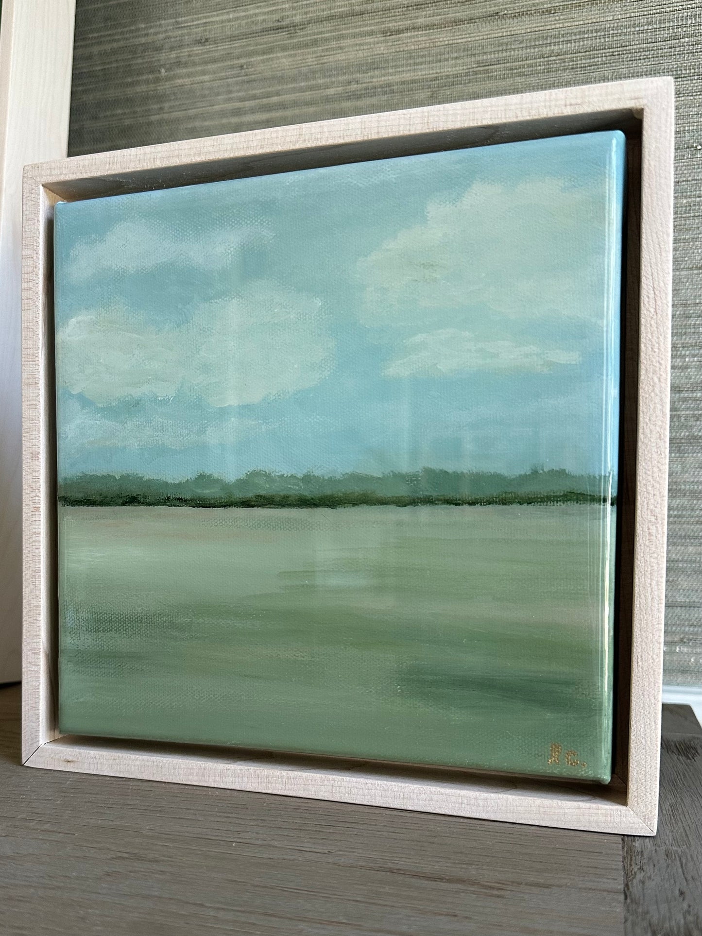 “Dinner in the Hayfield” 8x8 (Framed)