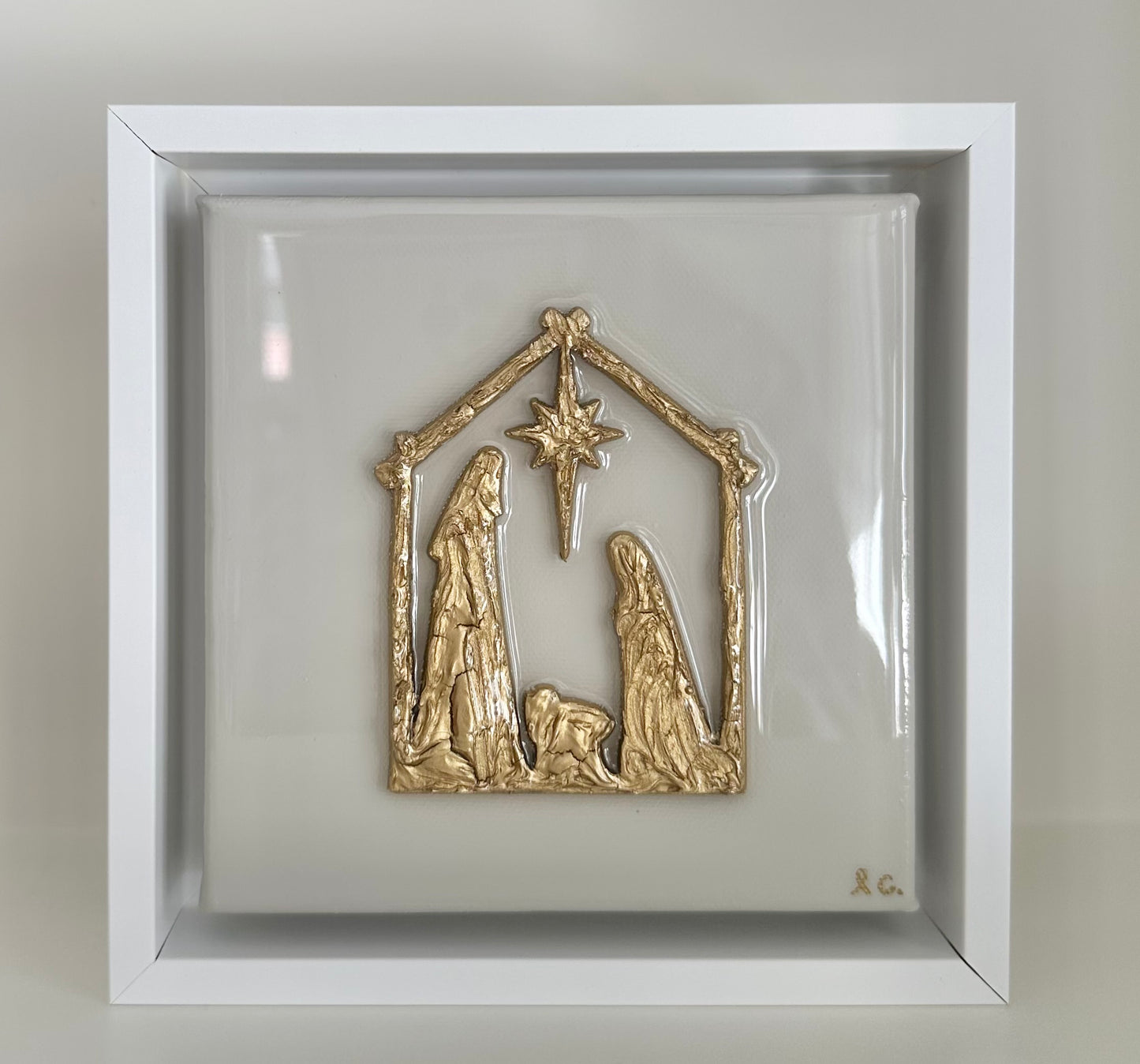Textured Nativity 6x6 (framed)