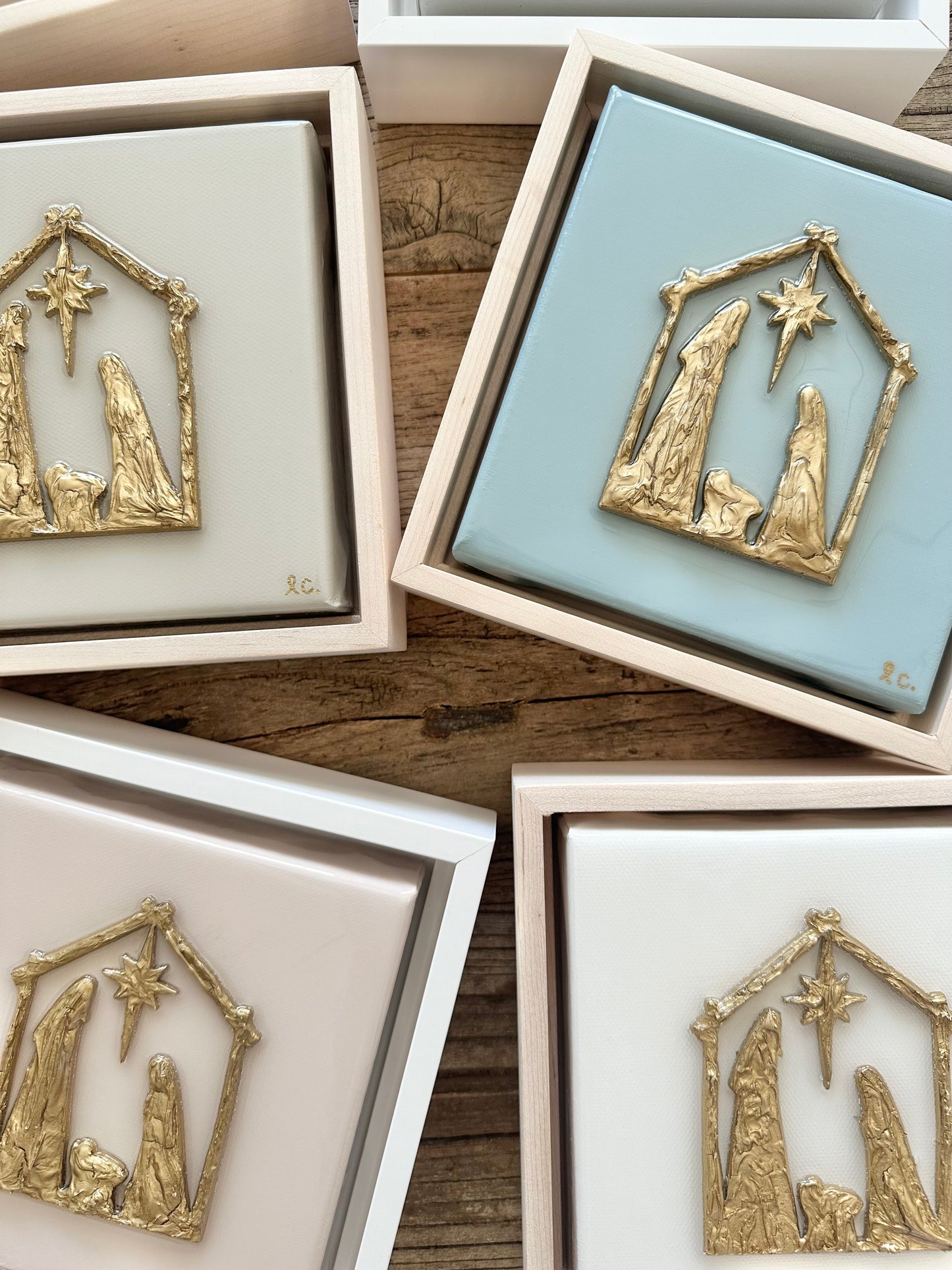Textured Nativity 6x6 (framed)