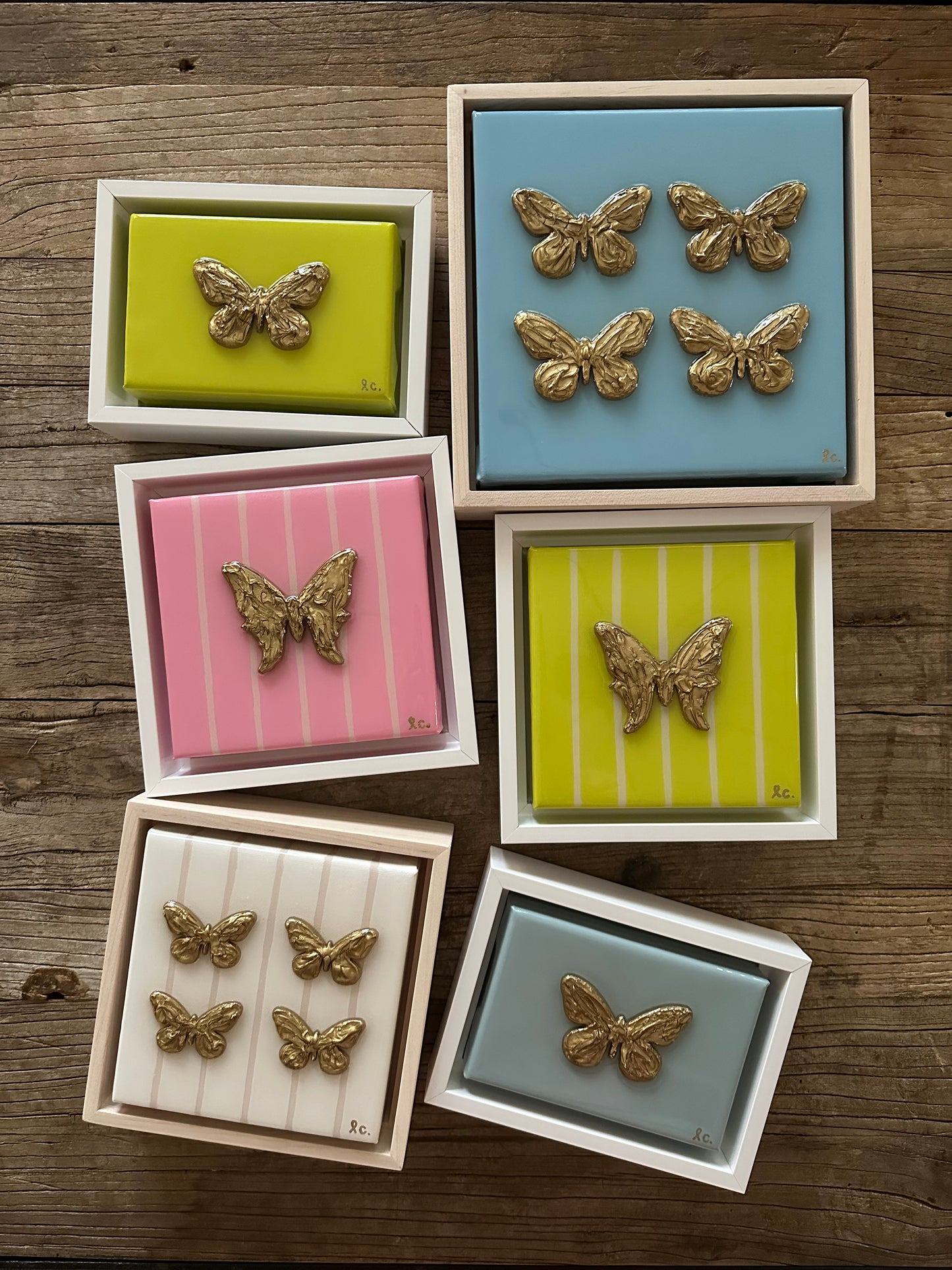 Textured Butterflies 8x8 (framed)