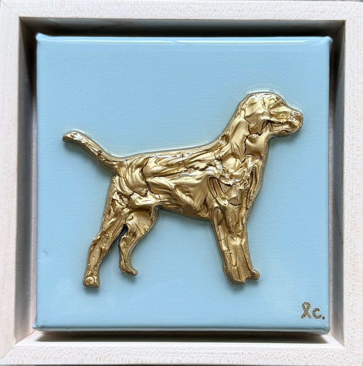 Textured Dog 5x5 (framed)