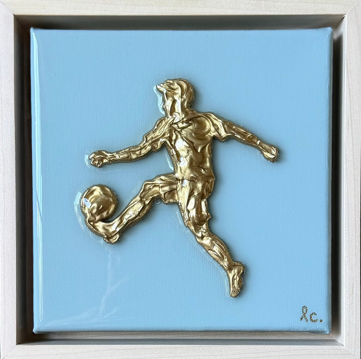 Textured Soccer Player 6x6 (framed)