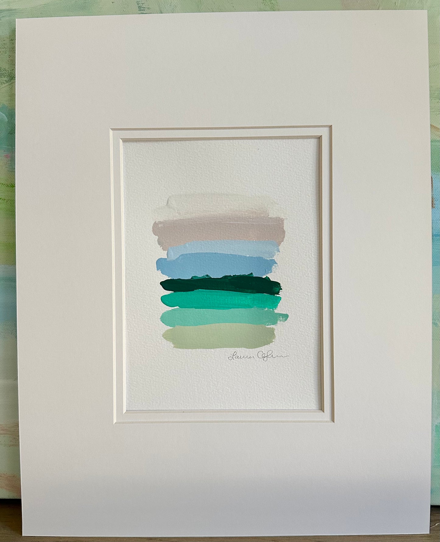 Dinner in the Hayfield paper piece 5x7 (matted to 11x14)