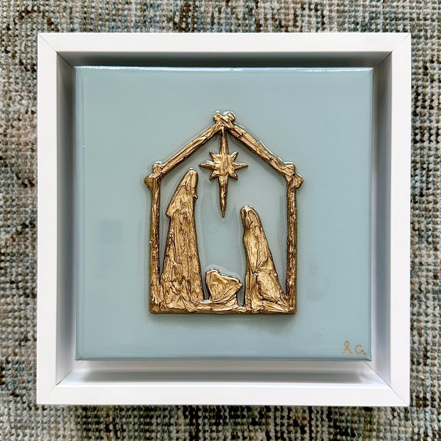 Textured Nativity 6x6 (framed)