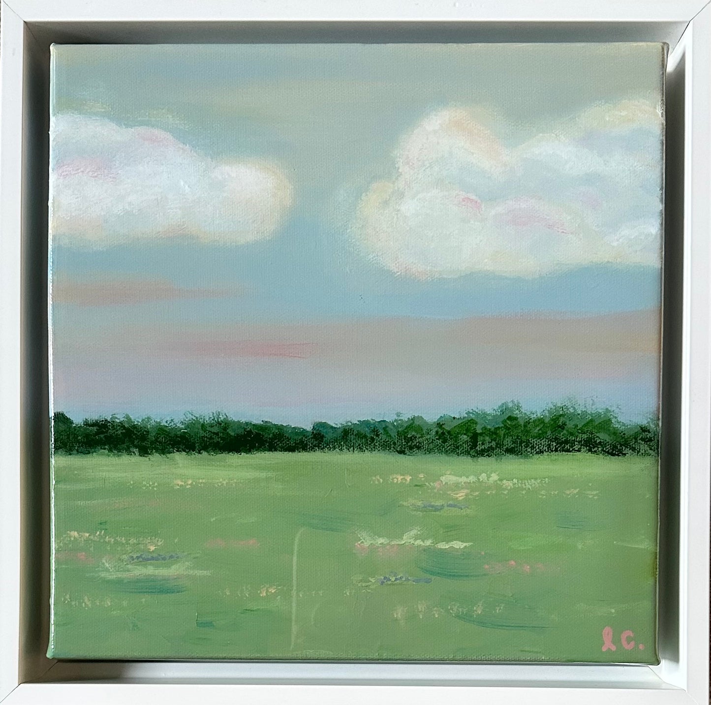 “Dinner in the Hayfield” 10x10 (Framed)