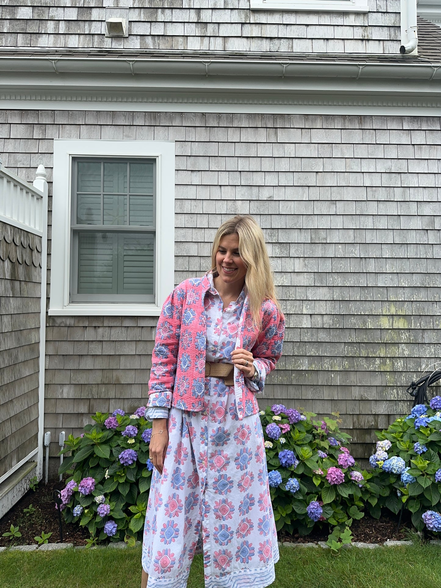 The WILDFLOWER Quilt Jacket (Pink & White)