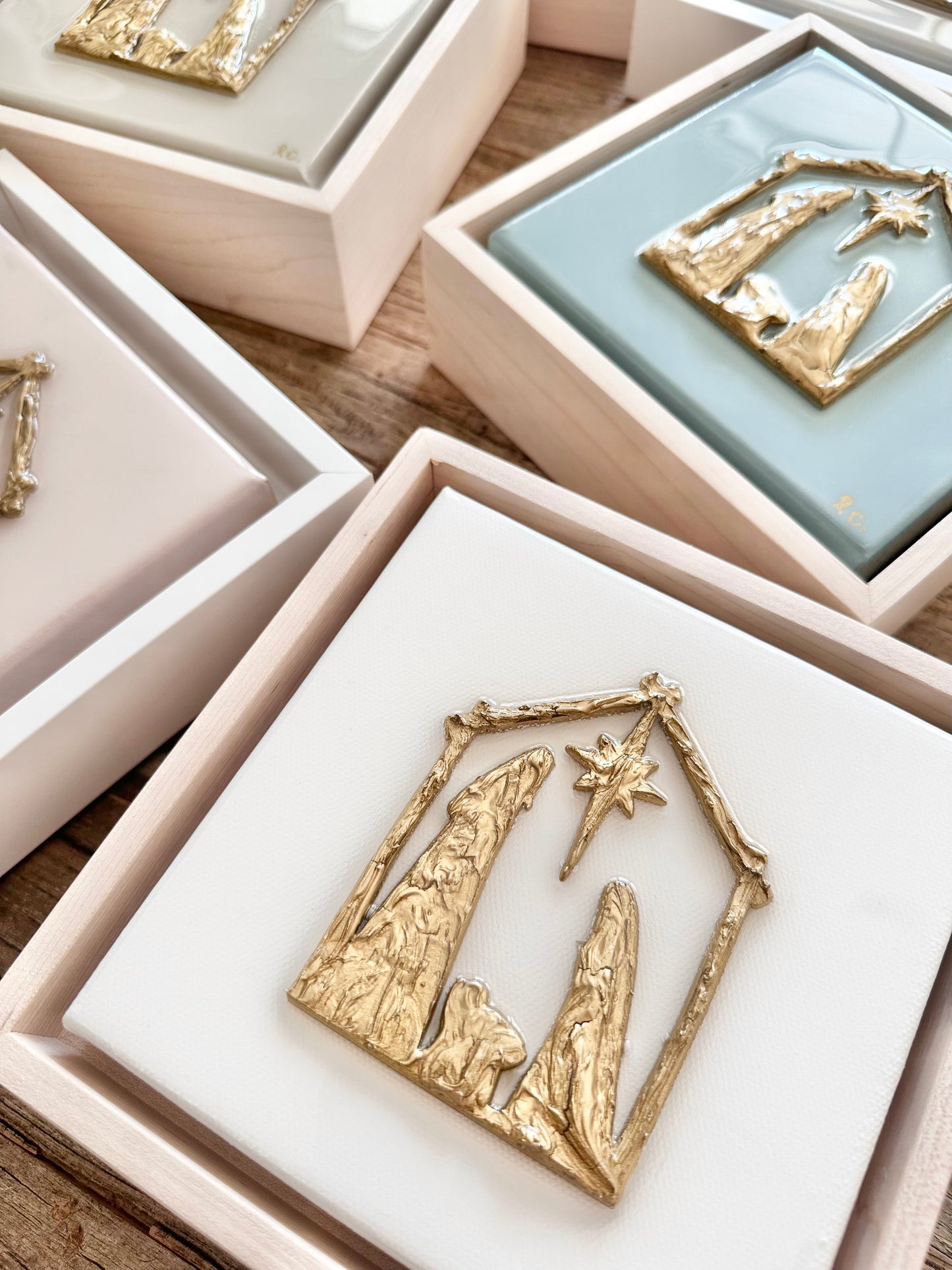 Textured Nativity 6x6 (framed)