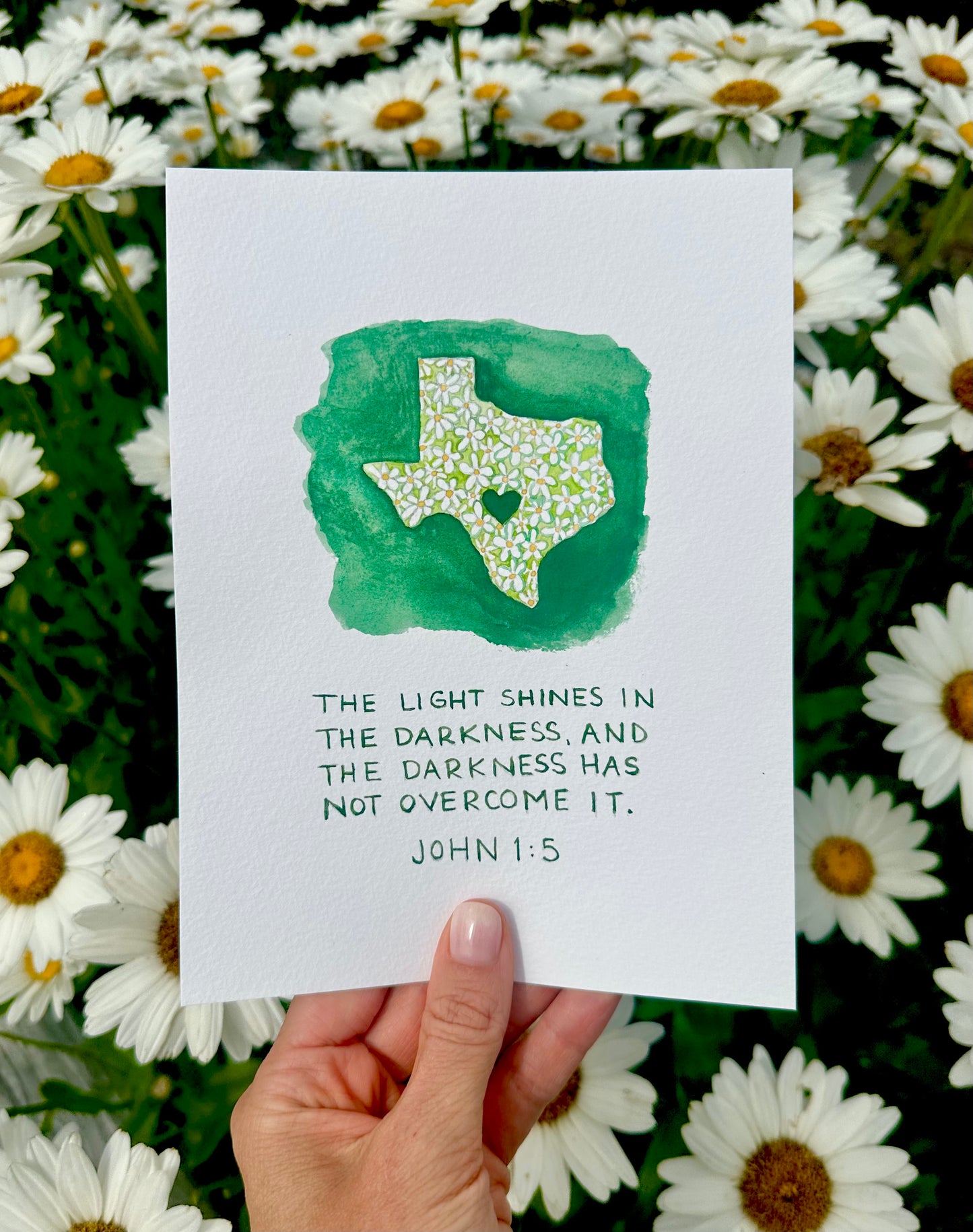 “John 1:5 Texas” signed print 5x7