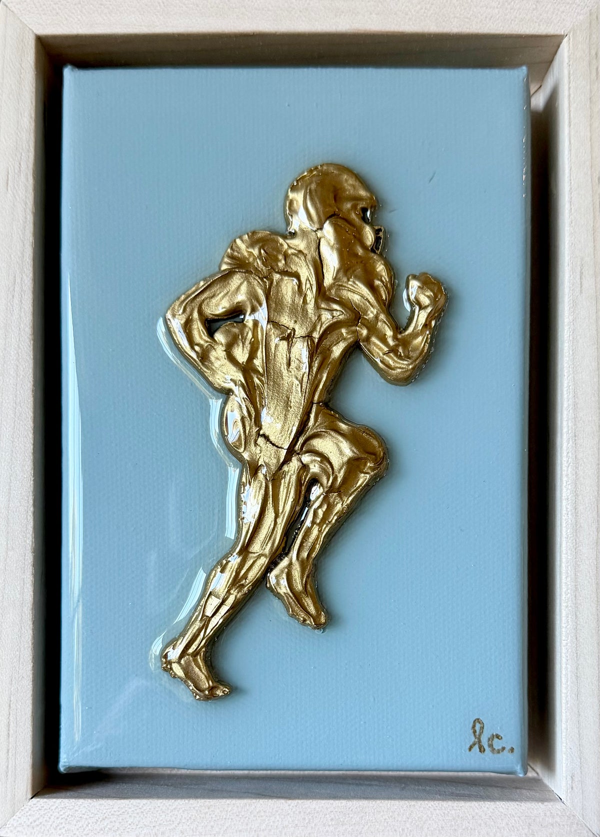 Textured Football Player 4x6 (framed)