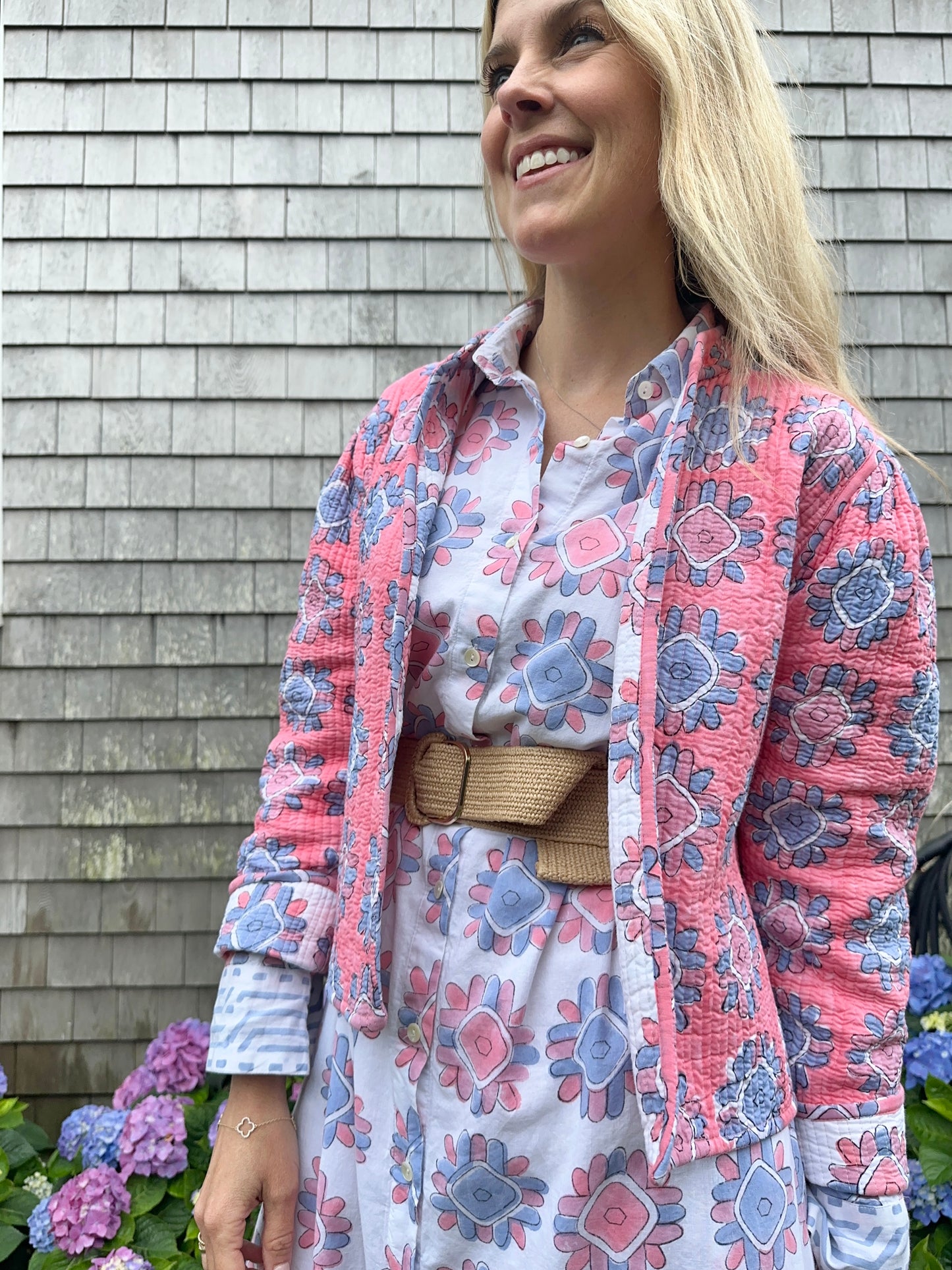 The WILDFLOWER Quilt Jacket (Pink & White)