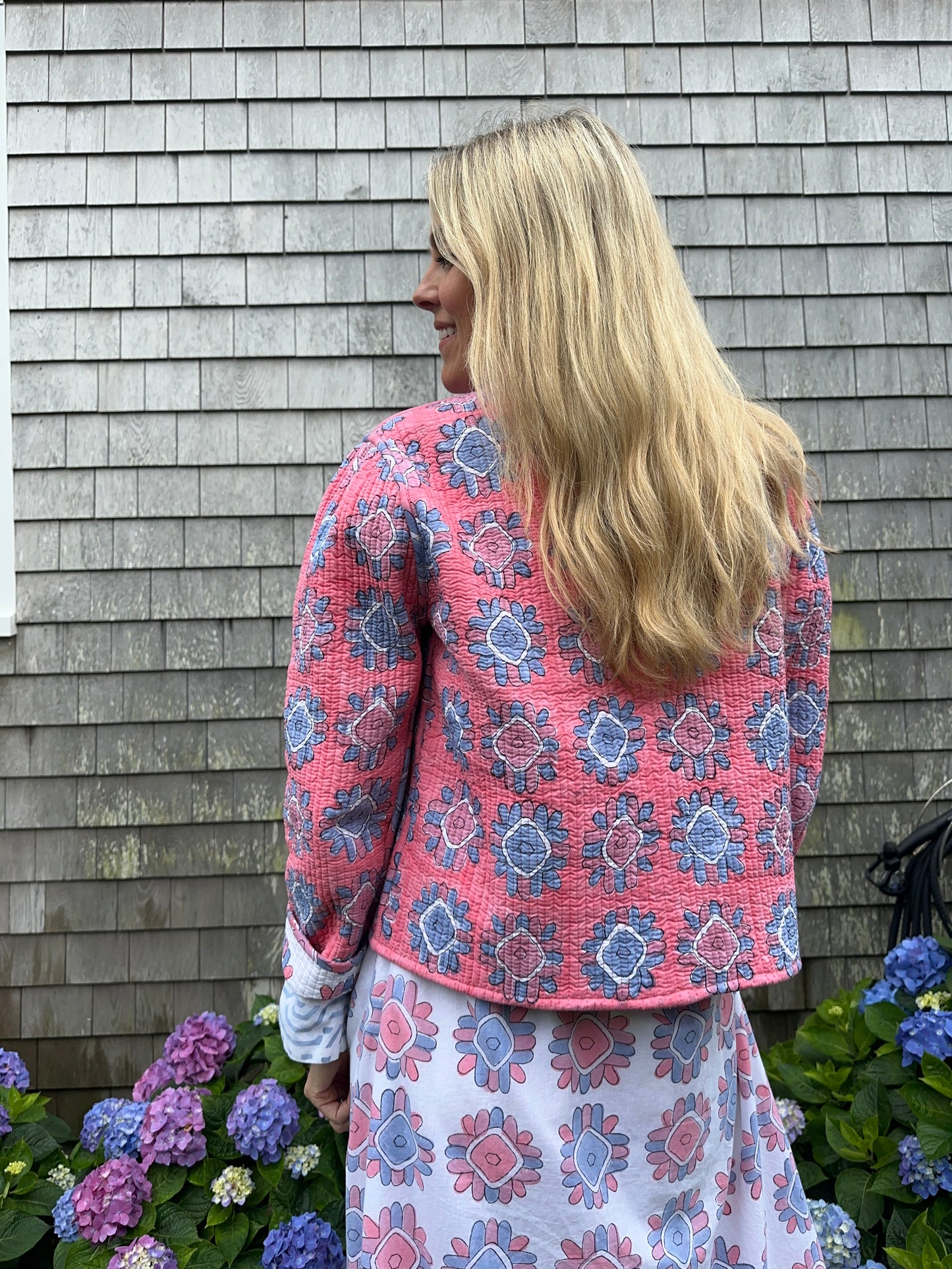 The WILDFLOWER Quilt Jacket (Pink & White)