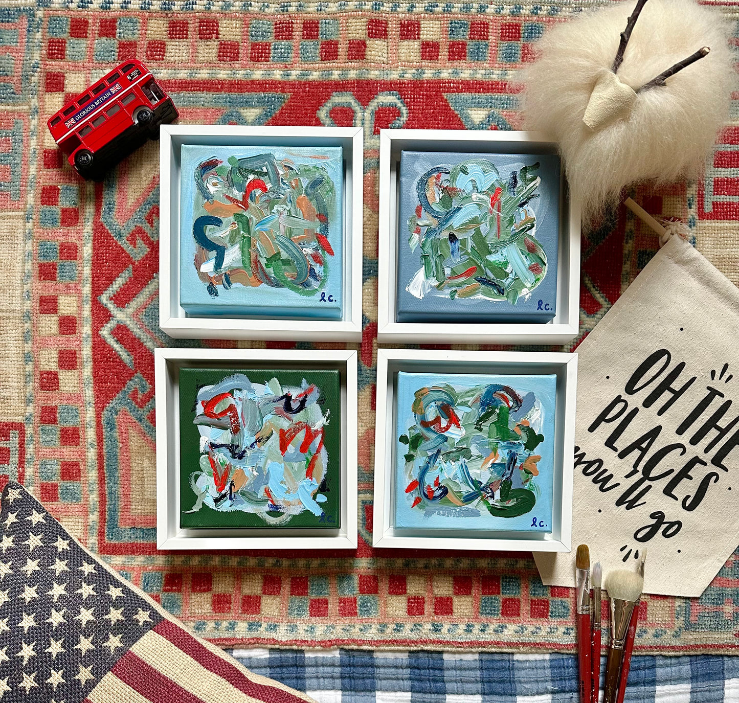 Tabernacle “Be Strong and Courageous” 6x6 (white frame)