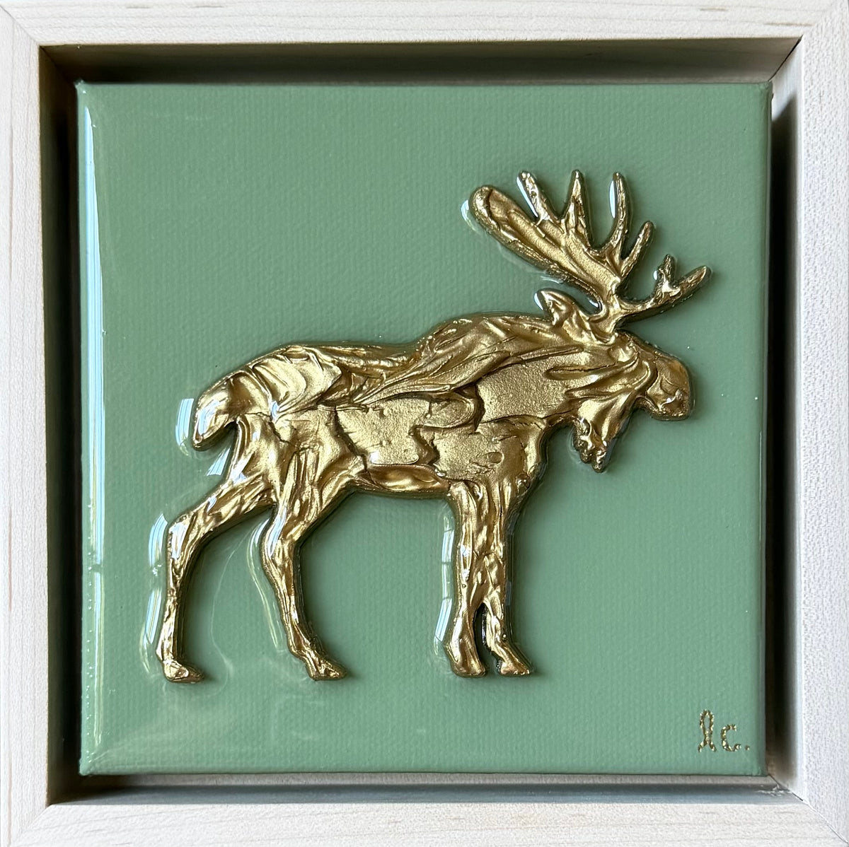 Textured Moose 5x5 (framed)