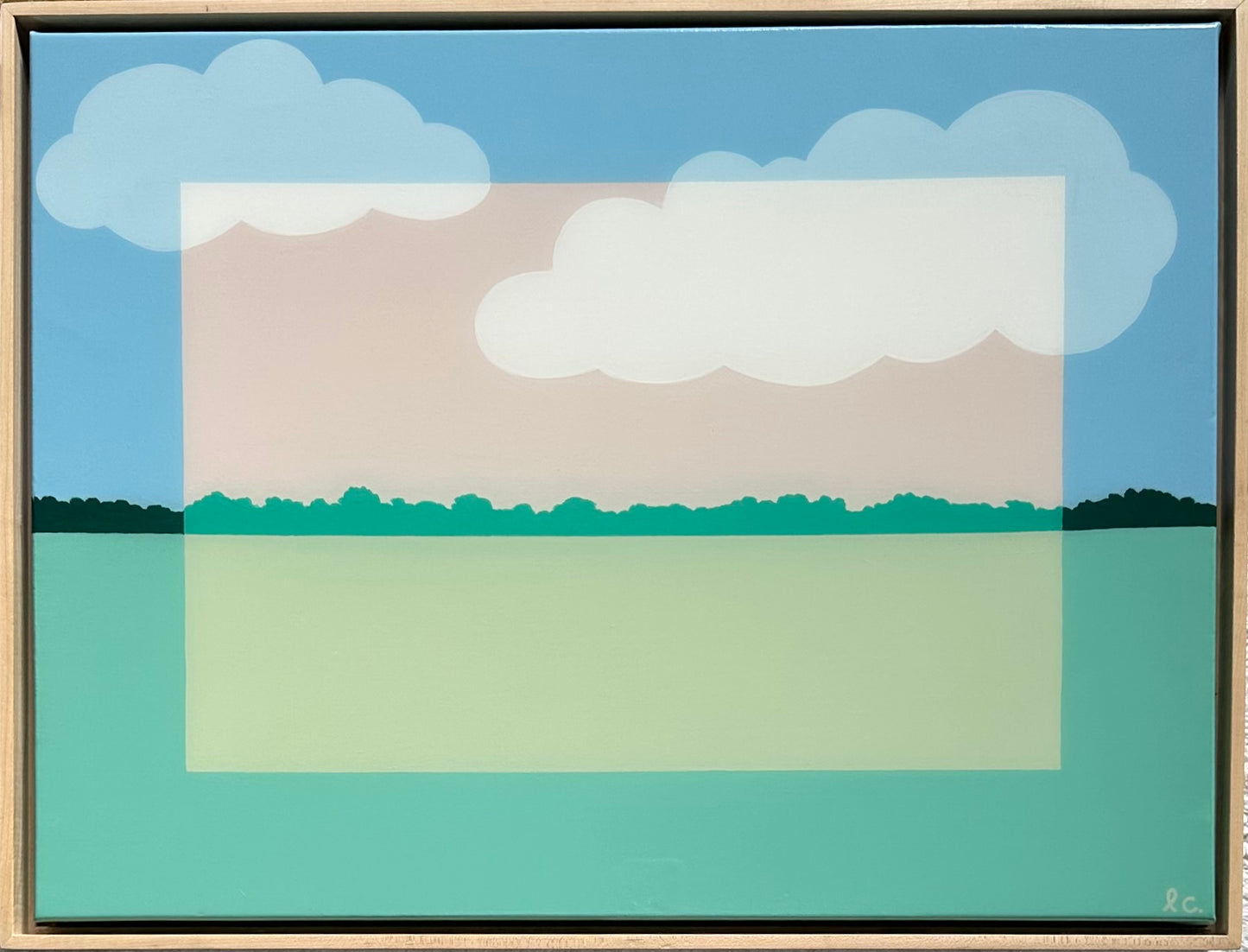 “Dinner in the Hayfield” 24x18 (framed, high gloss lacquered)