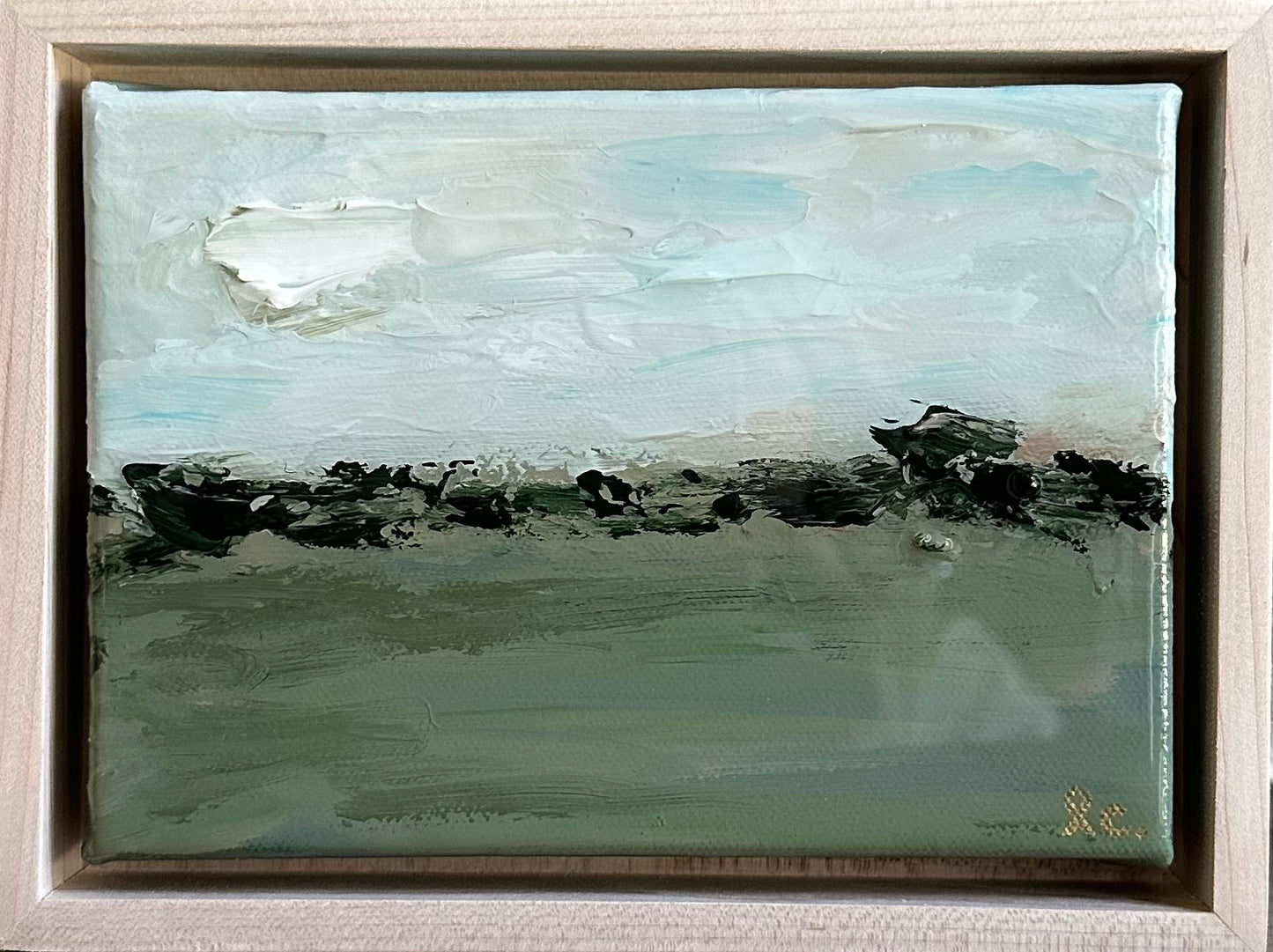 “Dinner in the Hayfield” 5x7 (Framed)