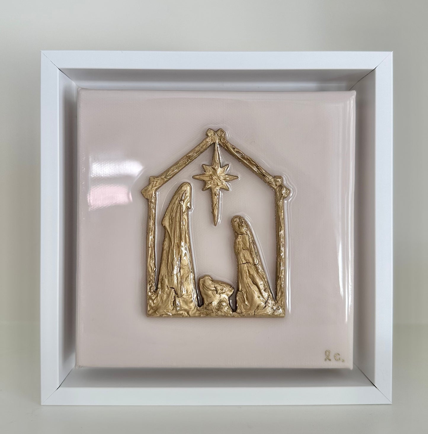 Textured Nativity 6x6 (framed)