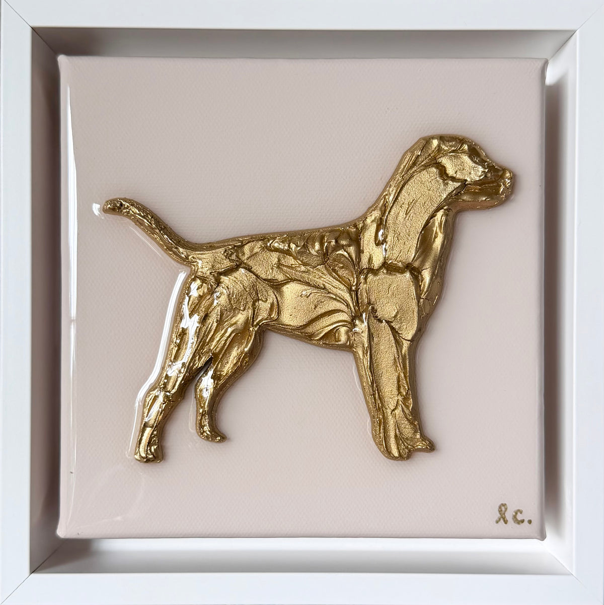 Textured Dog 6x6 (framed)