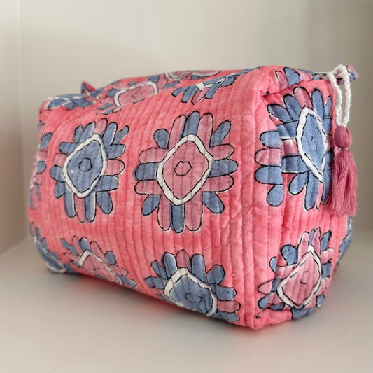 Round Top Wildflower Cosmetic Bag (Large)