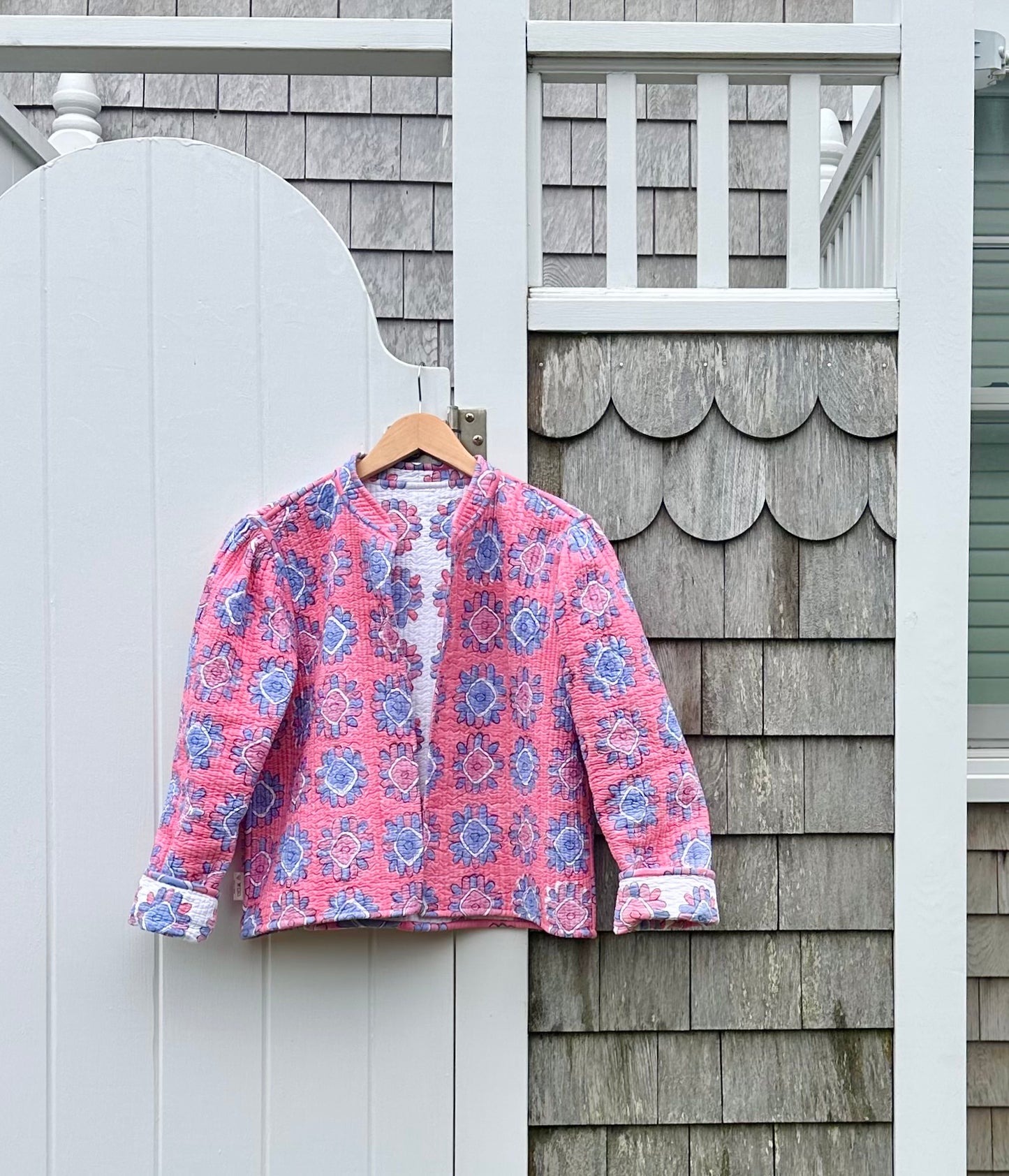 The WILDFLOWER Quilt Jacket (Pink & White)