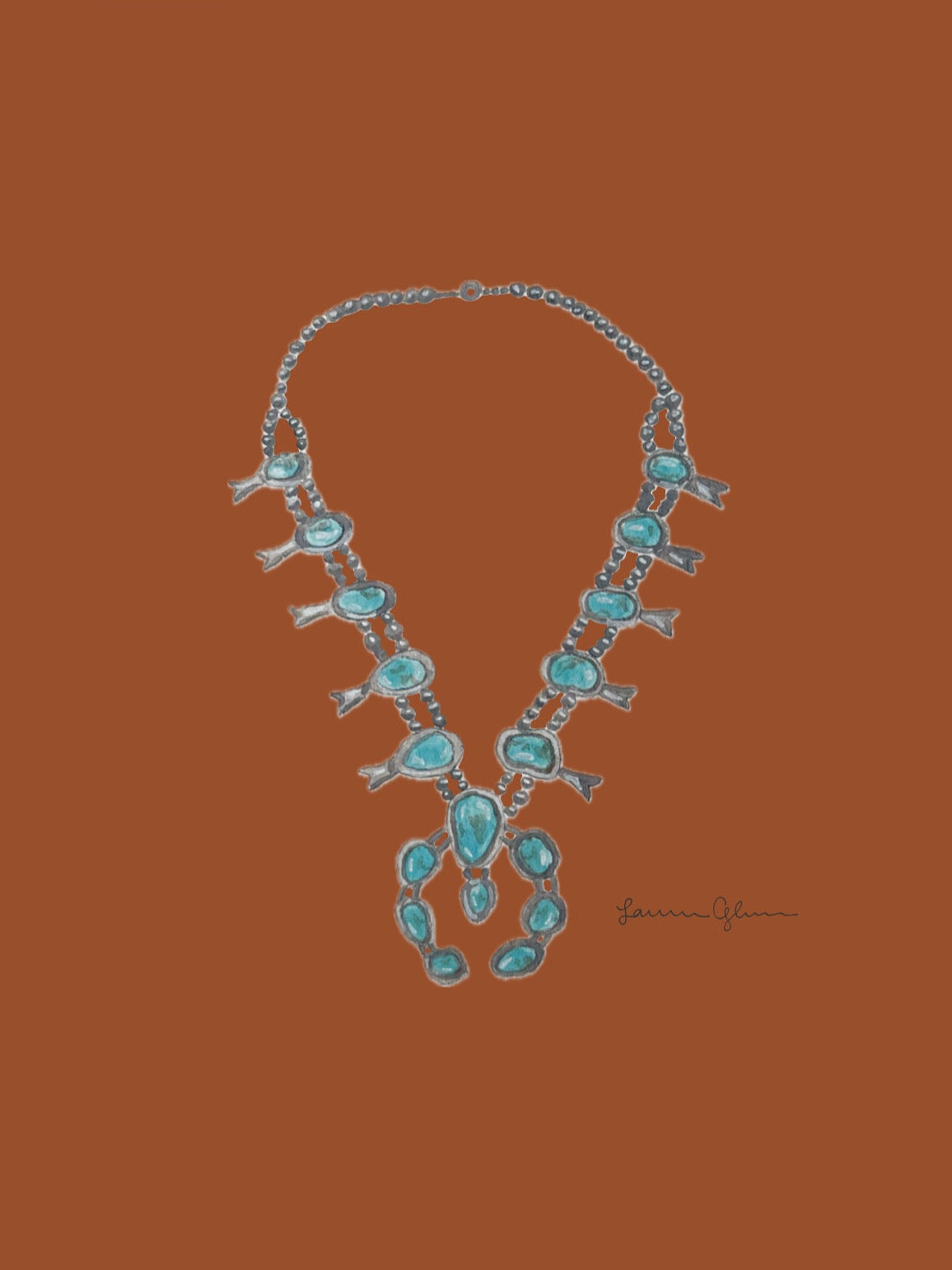 “Squash Blossom Necklace” signed print 5x7