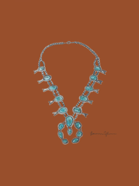 “Squash Blossom Necklace” signed print 5x7