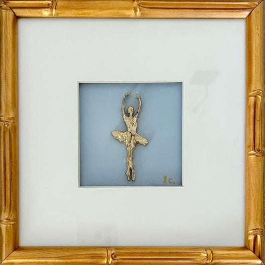 Intaglio Collection Ballerina Blue 10x10 (Framed)