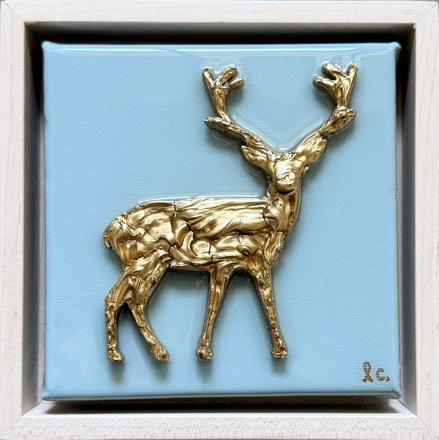 Textured Deer 5x5 (framed)