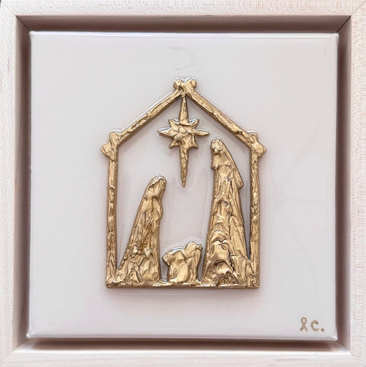 Textured Nativity 6x6 (framed)