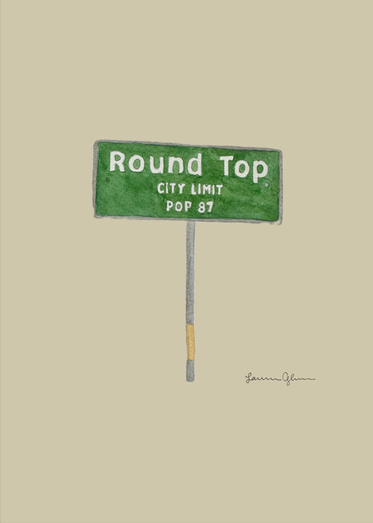 “Round Top Road Sign” signed print 5x7