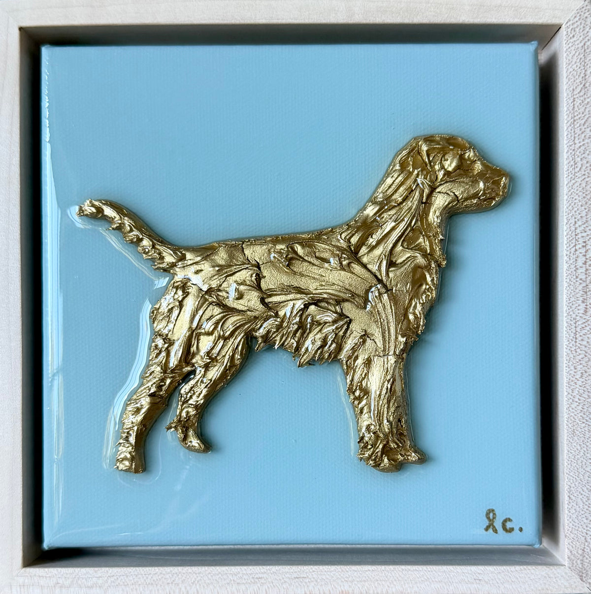 Textured Dog Retriever 6x6 (framed)