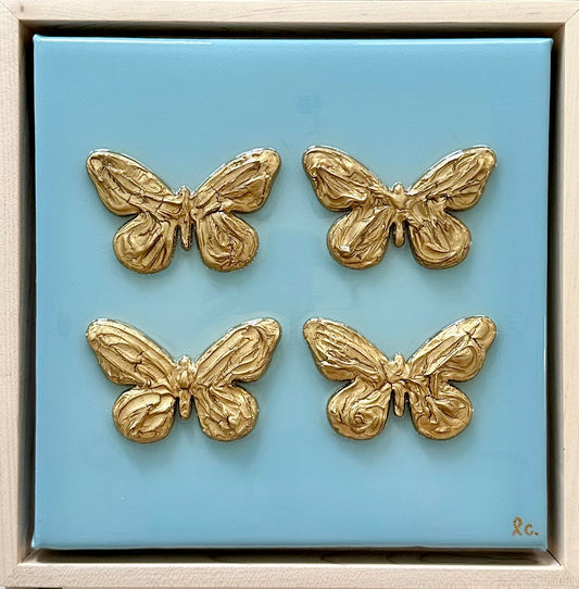Textured Butterflies 8x8 (framed)