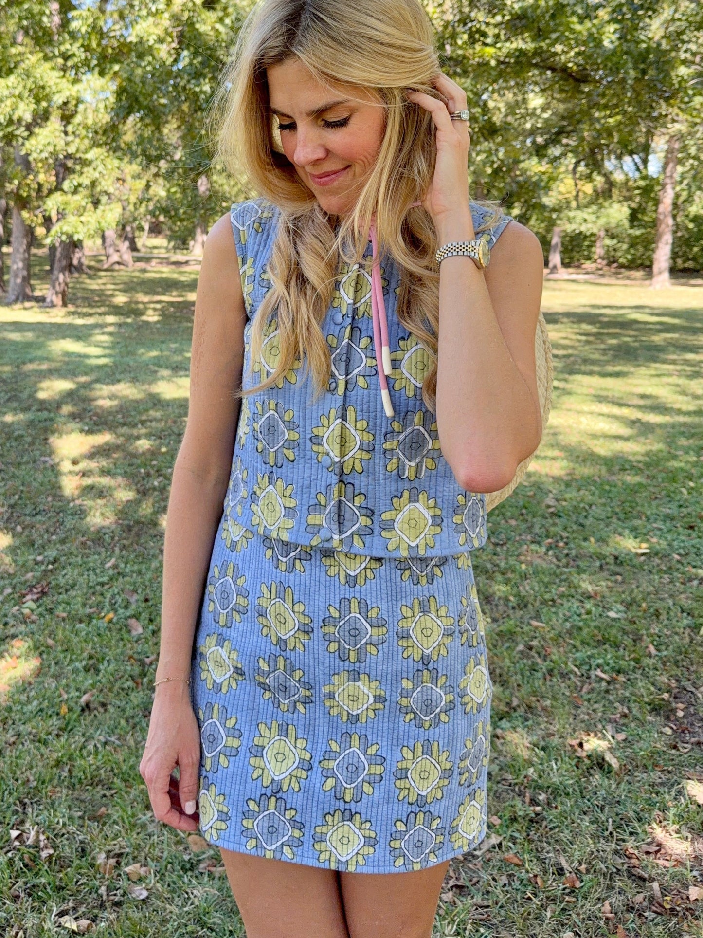 The WILDFLOWER Quilt Skirt (Blue & Green)