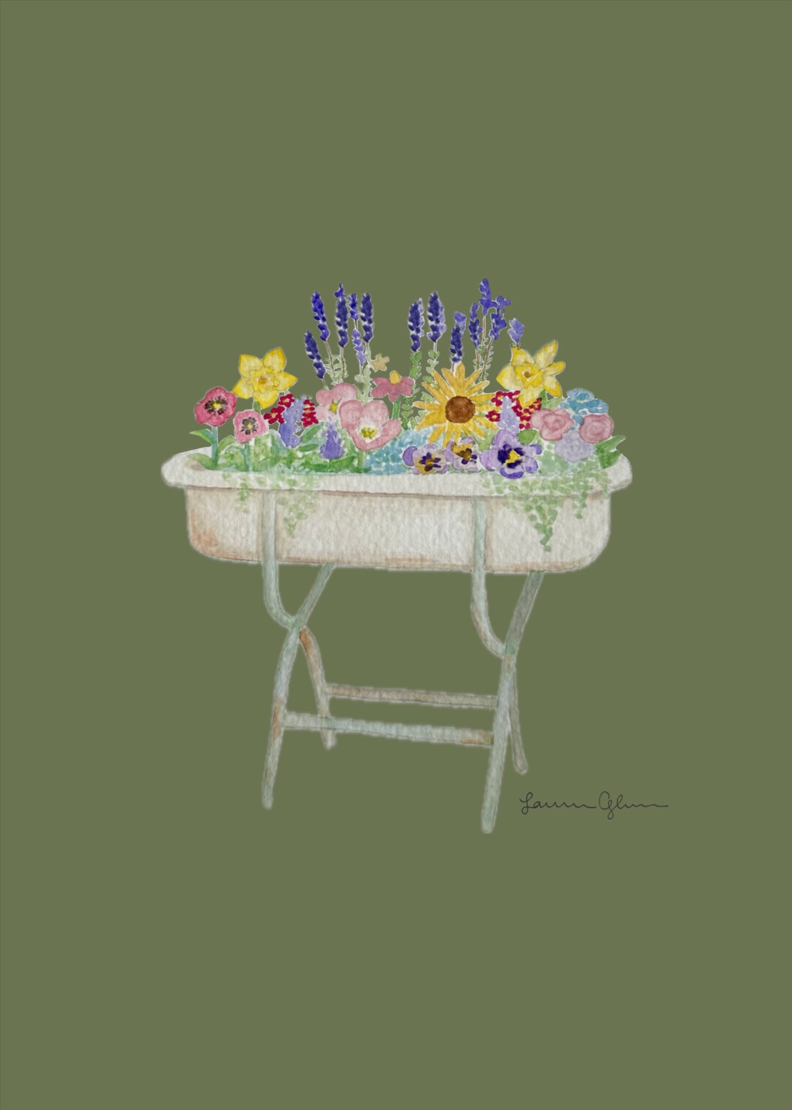 “Bathtub Garden” signed print 5x7