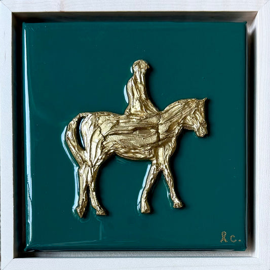 Textured Equestrian Rider 6x6 (framed)