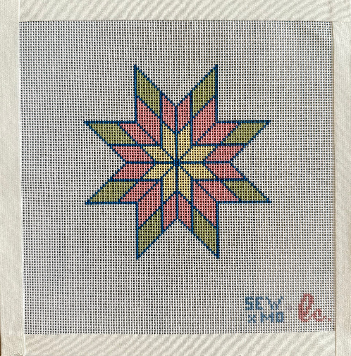 Quilt Star Needlepoint Canvas