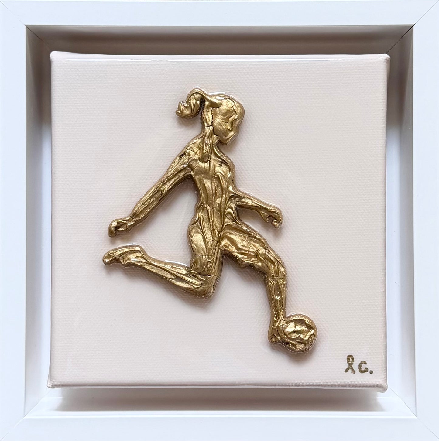Textured Soccer Player 5x5 (framed)