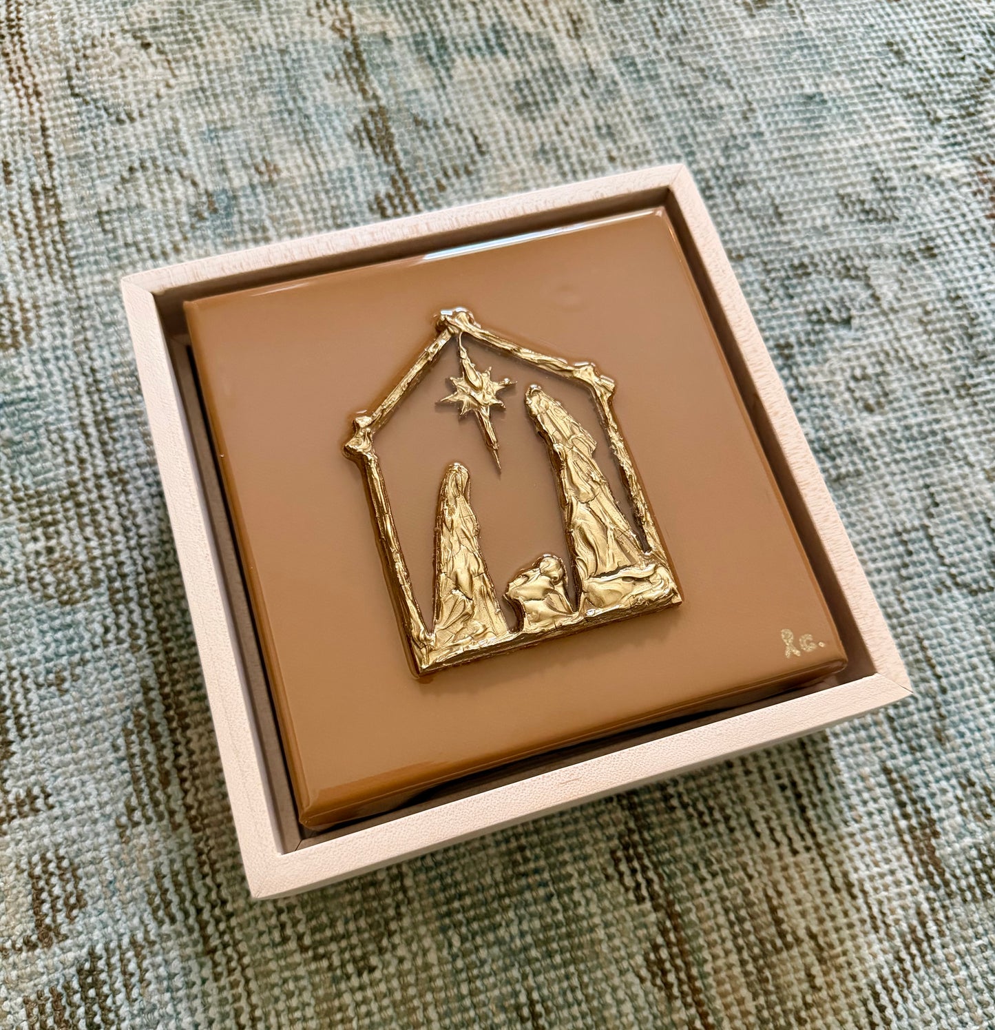 Textured Nativity 6x6 (framed)