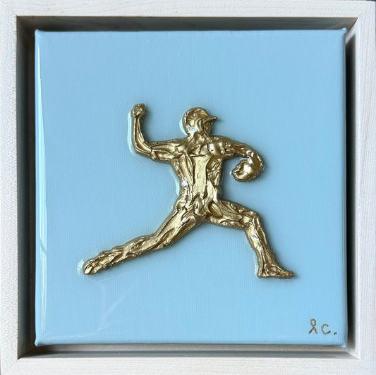 Textured Baseball Player 6x6 (framed)