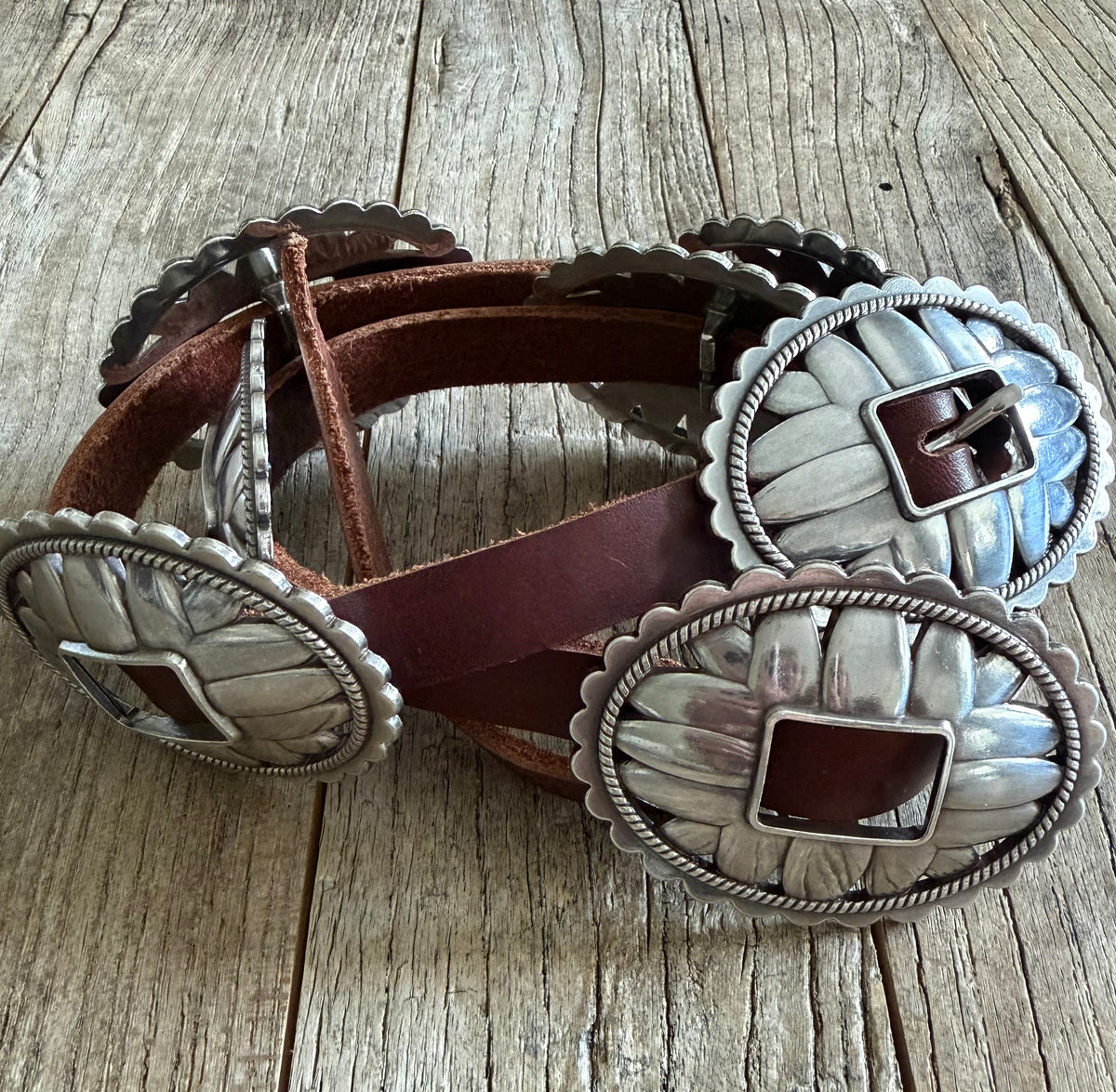 The WILDFLOWER Concho Belt (Brown)