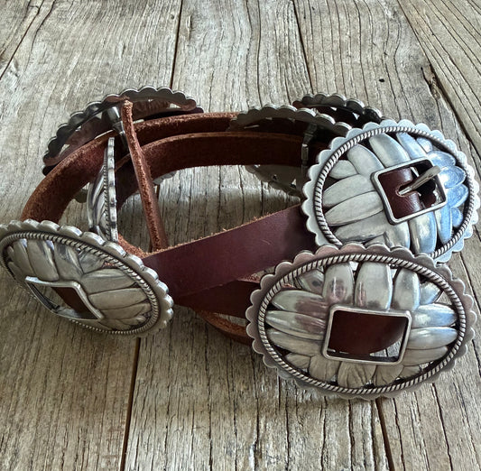 The WILDFLOWER Concho Belt (Brown)