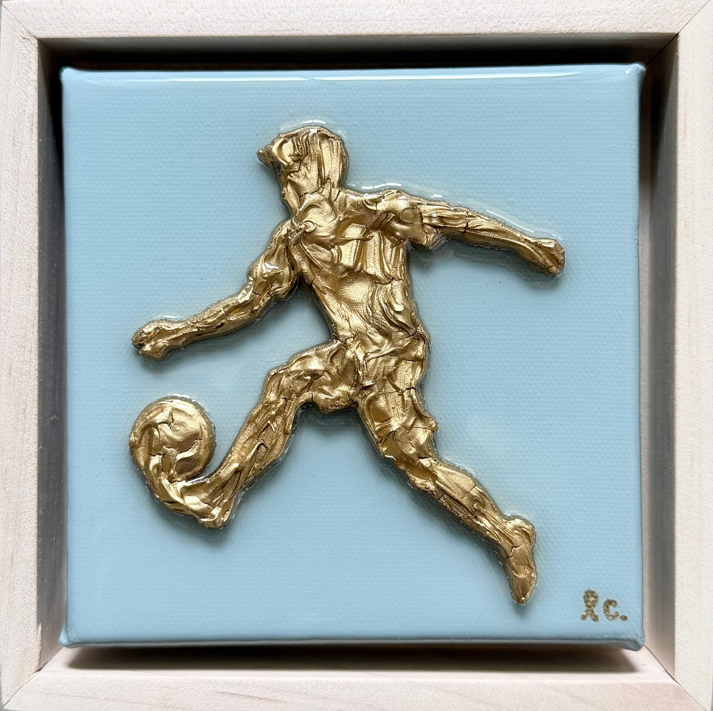 Textured Soccer Player 5x5 (framed)