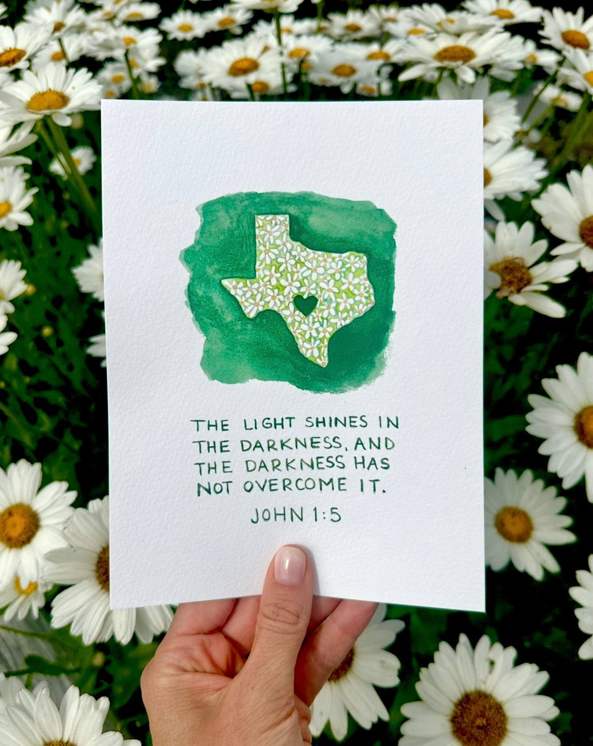 “John 1:5 Texas” signed print 5x7