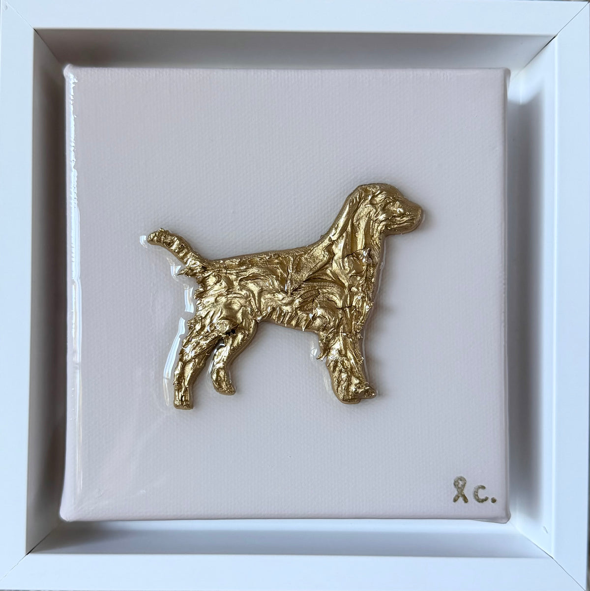 Textured Dog 5x5 (framed)