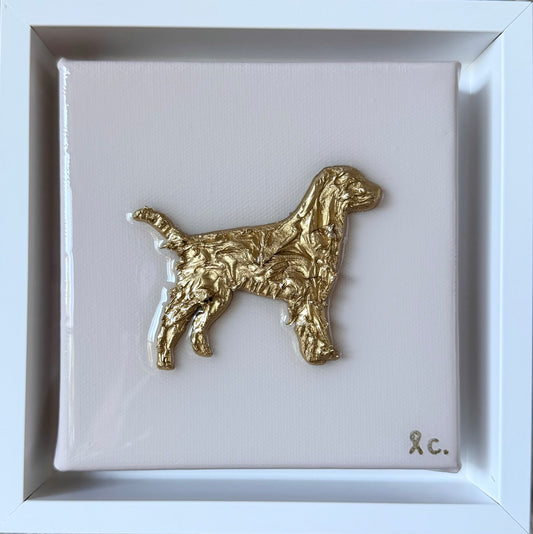 Textured Dog 5x5 (framed)